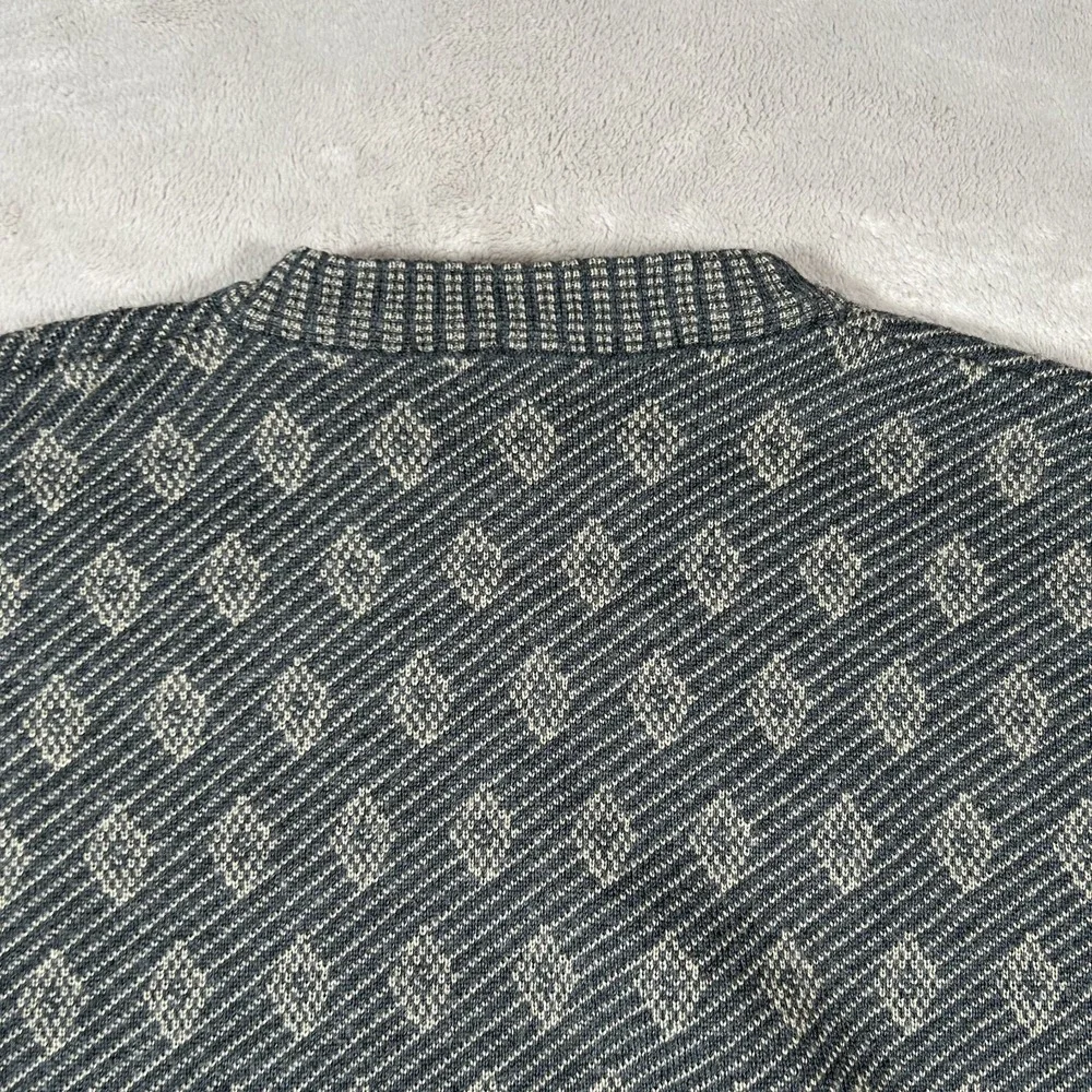 VTG Mondo Di Marco Sweater Mens 54 XL Geometric Wool Made in Italy Coogi Style